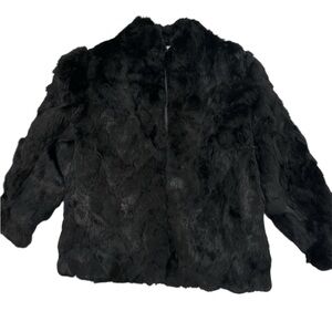 Chic Vintage Black Fur Coat